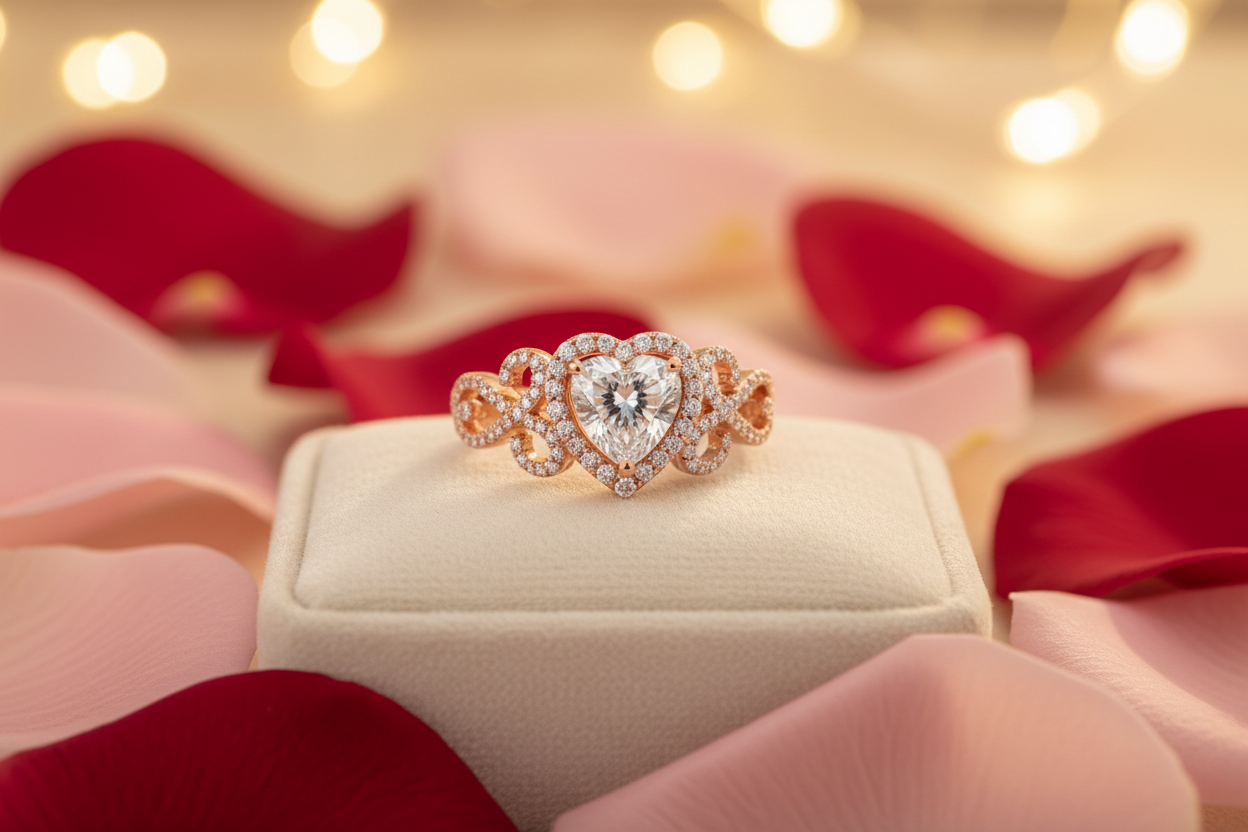 imagen sobre el amor con un anillo de corazon